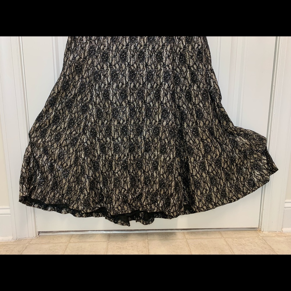 Black and light gold shimmer long dress